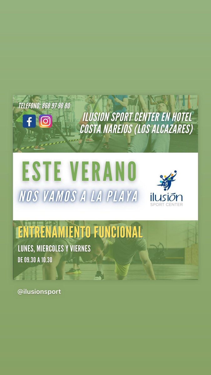 Que estar en la playa no sea  un hándicap, para no hacer deporte. Reserva tu plaza, para entrenamiento Funcional en el 868979880