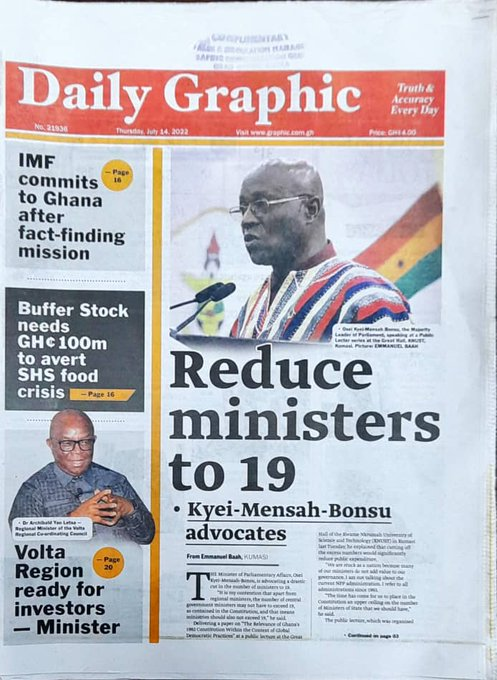 KafuiDey's tweet photo. The MP for Suame in the Ashanti Region, Osei Kyei Mensah Bonsu advocates for Ghana to reduce the number of ministers we have to 19.

He is the current Minister of Parliamentary Affairs.

#GTVBreakfast https://t.co/XKA14Rxn0F