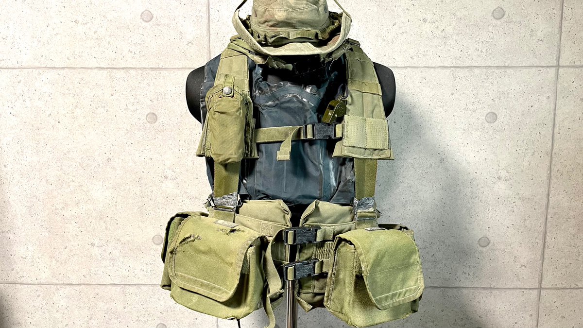 MeltMatsu's tweet photo. 今年もLBT H-Harness ラッパの1本式を着せてみました！
毎年夏に倉庫から出してくるのですが、結局この子も一度も出番がないので、今年こそは監督のZODIACボートに乗ってM60持って遊びたいです！
いろんな物が朽ち果ててしまう前に……
#seal https://t.co/SU2k3tEi4e