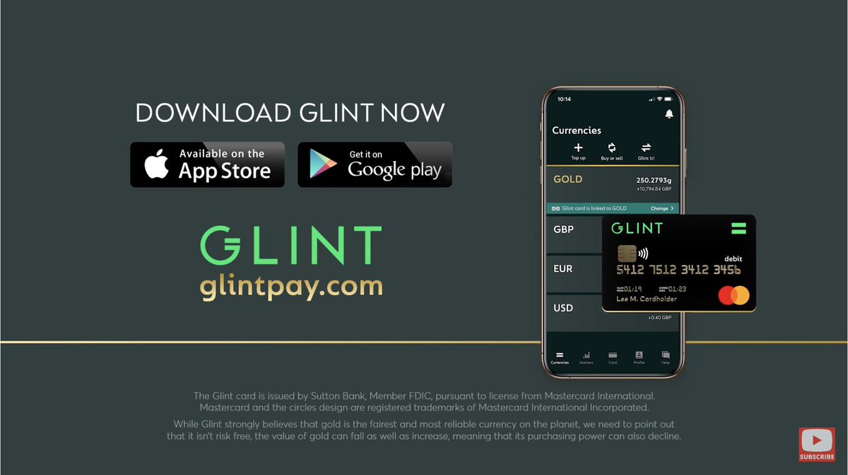 Glintpay's tweet photo. #Glintpay - Your key to helping your #financialsecurity, with real, #allocatedgold, #digitizedGold for the world you live in. #Gold #GoldMoney #SpendGold @glintpay
Find out more on Youtube:
https://t.co/O5QTbfKdzO https://t.co/jJUh5aXCuf