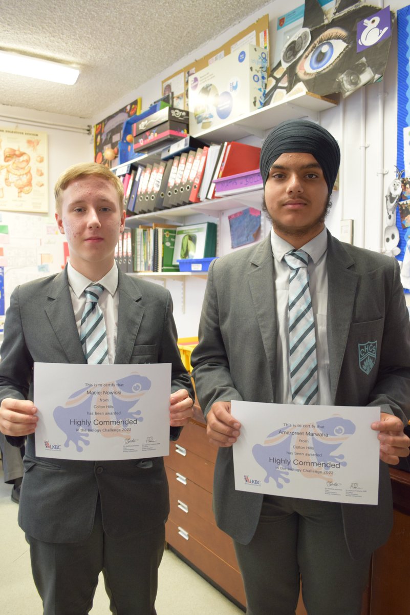 ColtonHillsCS's tweet photo. Well done our year 10 students who competed in the 2022 UK Biology Challenge and attained certificates. Special congratulations to those who achieved commended or highly commended certificates. #Intellectualconfidence and #precision in action. @RoyalSocBio @HPLedu https://t.co/tqXF1pia5U