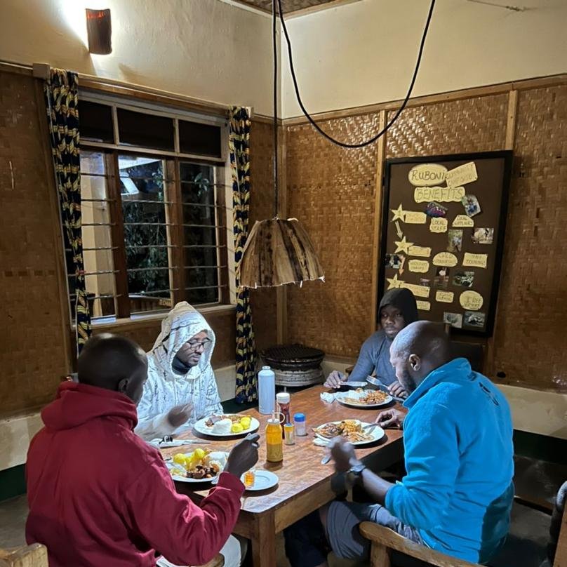 braveescape's tweet photo. Let us take you back, a day before the start of the hike. The group had scrumptious dinner at the base camp. 
Location is Ruboni community camp in Kasese.
#adventuretourism
@braveescape https://t.co/xTNfu3e4Fp