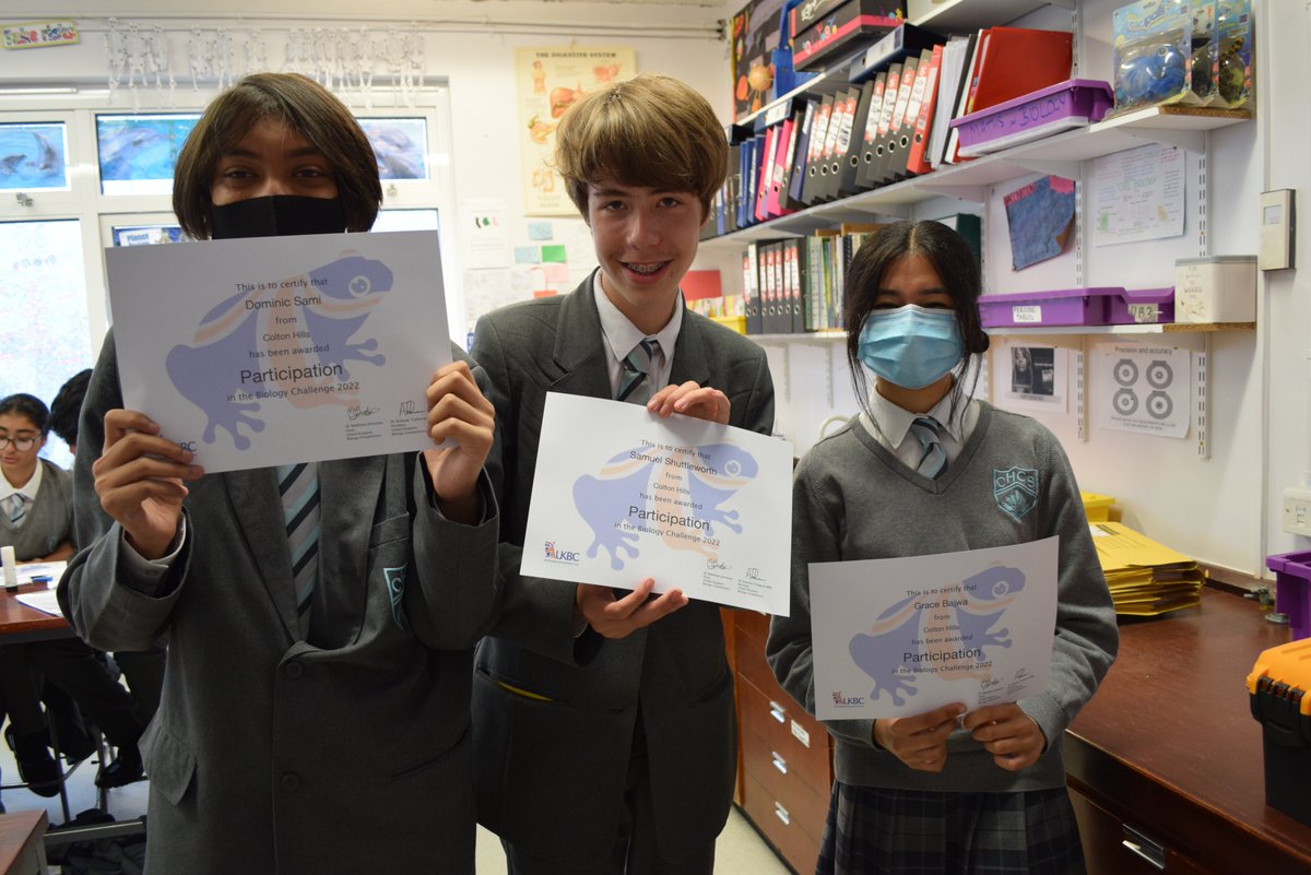 ColtonHillsCS's tweet photo. Well done our year 10 students who competed in the 2022 UK Biology Challenge and attained certificates. Special congratulations to those who achieved commended or highly commended certificates. #Intellectualconfidence and #precision in action. @RoyalSocBio @HPLedu https://t.co/tqXF1pia5U