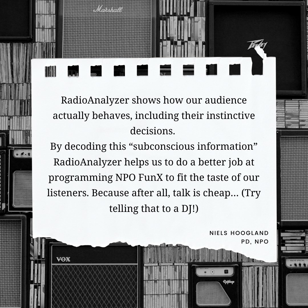 RadioAnalyzer's tweet image. At RadioAnalyzer we provide real data on actual listeners! 

We are proud to have clients, who use the tool consistently, as it helps to make decisions easier and faster.

If you would like to learn more: info@radioanalyzer.com

#NPO
