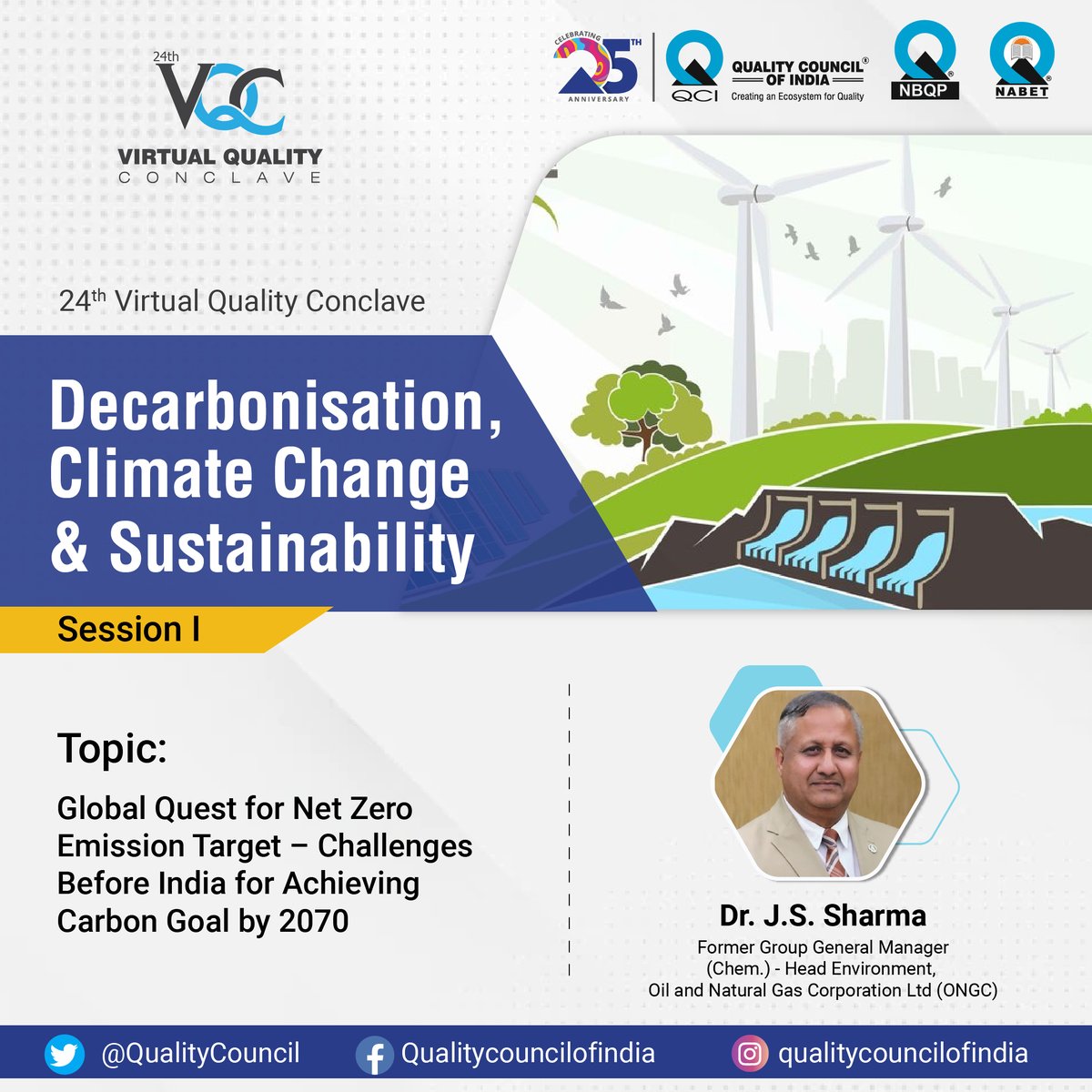 QualityCouncil's tweet photo. NBQP, QCI, cordially invites you all to the 24th #VirtualQualityConclave on “Decarbonisation, Climate Change & Sustainability”. The conclave will be graced by eminent speakers.
🗓️15 July 2022
⏰10:30am-2:00pm
👉 https://t.co/danvQPoxHh
Don't miss out on this insightful discussion https://t.co/KOFzEeHFXR