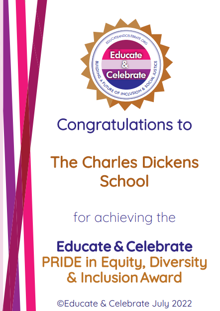 tcdskent's tweet photo. We are proud to announce that after a year working with Educate and Celebrate towards making CDS an inclusive school for all staff and pupils, we have gained our Pride in Equality, Diversity and Inclusion Bronze award.   

#cdslgbt #cdspride https://t.co/B01k8zjxcu