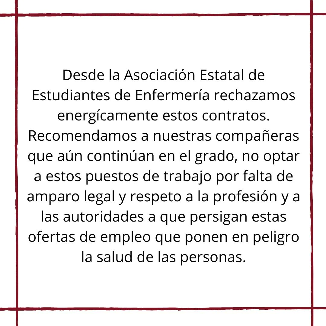 COMUNICADO OFICIAL

Sobre la contratación de estudiantes de enfermería