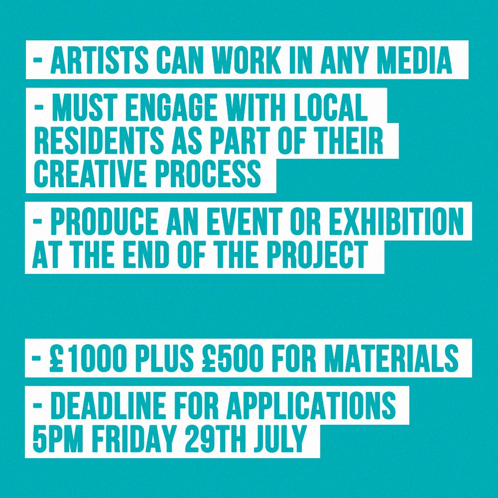 homebakedclt's tweet photo. 📣 Opportunity for artists! The deadline for applications is the 29th July 2022, 5PM. Read our blog to find out more about how to apply here: https://t.co/ZfCjwlYdl5 https://t.co/n6CllCjtdM