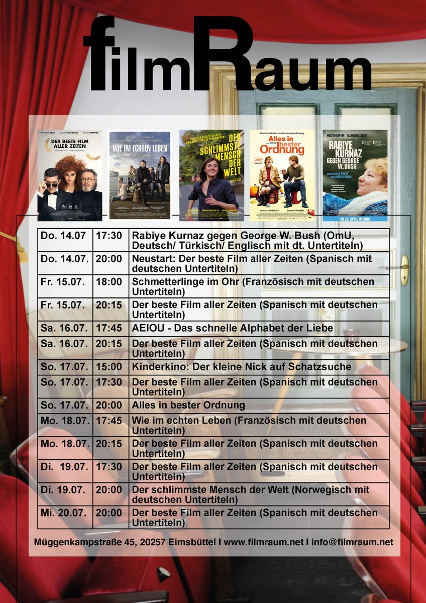 aktuelle filmRaum Kinoprogramm