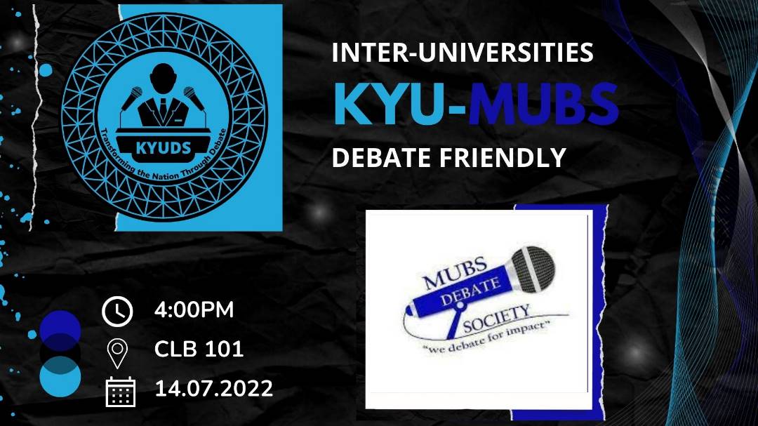 KYUDebate's tweet photo. This is Cordial invite for the Intervarsity Friendly, you just ought to be there and nowhere else.

#KYUDS_22
#Making_KYUDS_Great_Again
#Transforming_the_Nation_Through_Debate

Learn! Unlearn! Relearn!
@OniogoAdungo @WangusaO @AshleyMogal @saviour_alpha @EmmaMugisha18
@Rean_mrj https://t.co/FlLOZgxQKb