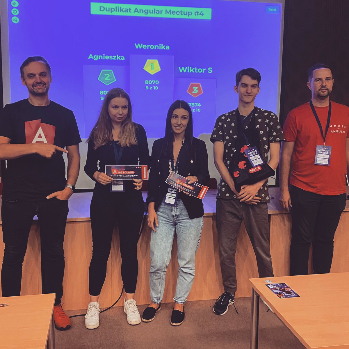 ngKalbarczyk's tweet image. During the last AngularWarsaw meeting we gave away tickets to NG Poland and JS Poland 2022. Congratulations to the lucky winners! #angularwarsaw @ngPolandConf @jsPolandConf @HouseOfAngular #valueadd @AngularLovePL  photo by Magda Kaszuba