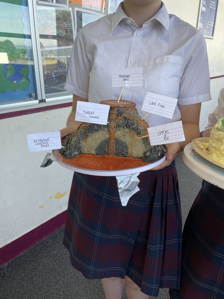 Year 8s were tasked with a 'project homework'. Leah and Lestie in 8DW decided to make a 'tectonic' themed cake!