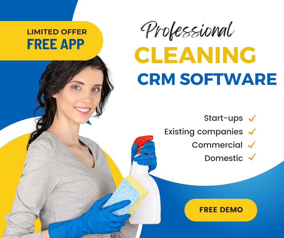 CleanerCrm's tweet image. Looking to start a #cleaningbusiness?

We have the perfect solution - 

1. Advanced CRM APP
2. Mobile APP to manage cleaners
3. Track my cleaner
4. Pay Per Sale

Book your one-to-one demo today - thebespokecleanercrm.com

#cleaningtips #cleaninghacks #cleaning #cleaningservices