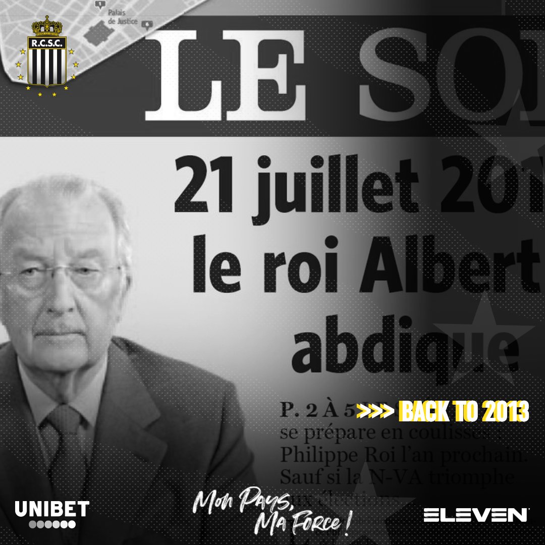 SportCharleroi's tweet image. &amp;gt;&amp;gt;&amp;gt; 𝗕𝗮𝗰𝗸 𝘁𝗼 𝟮𝟬𝟭𝟯

Cette année-là, le Roi Albert II abdiquait 

#RCSC #BackTo2013