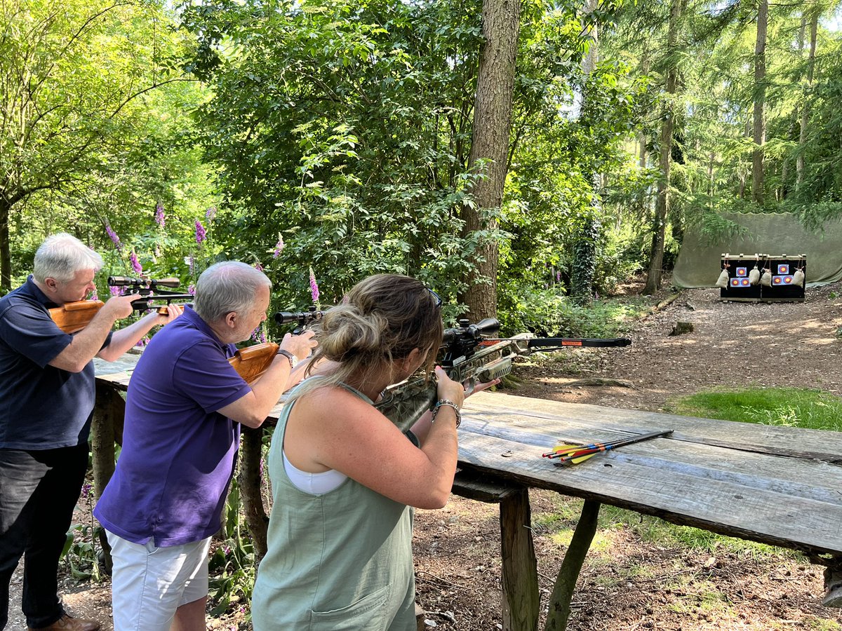 It’s cooler in the woods! Get booking for #summerfun #outdooractivities in the woods. #Archery #AxeThrowing and Crossbow shooting