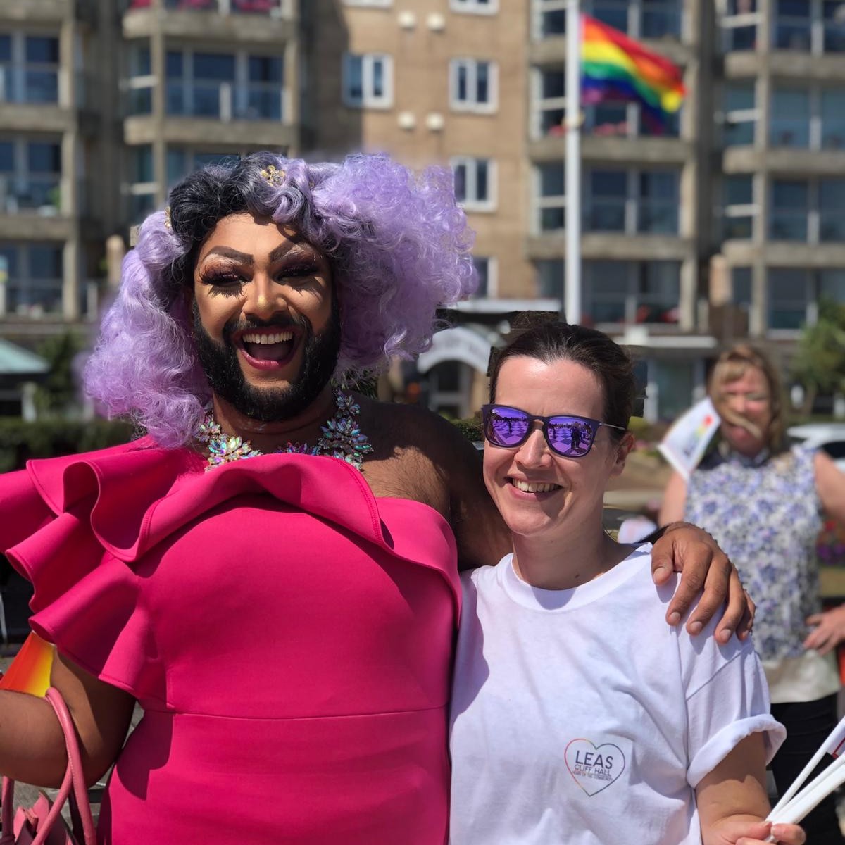 leascliffhall's tweet photo. As it's #folkestonepride next weekend we wanted to do a #throwbackthursday this week to 2019 where we had some fantastic fun on our chessboard balcony! 

Who remembers this?!

#folkestonepride #pride #prideuk #kent #rainbow #fun #folkestone #leascliffhall #sea #sun https://t.co/z8lV1uV3JC