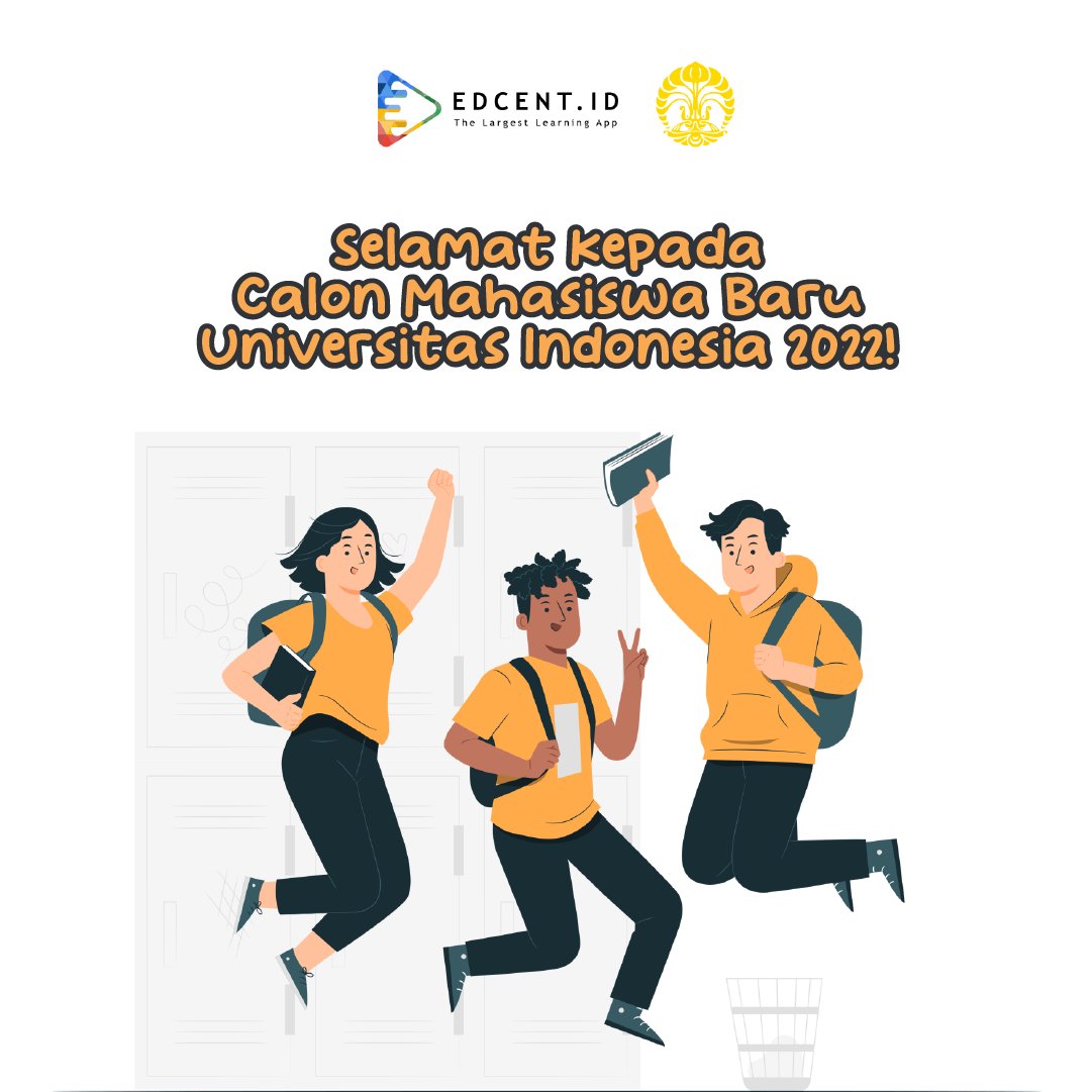 EdcentId's tweet photo. ✨Selamat bagi Sobat Edcent yang telah berjuang di ujian SIMAK UI 2022!✨

Semoga kerja kerasnya berbuah hasil baik ya!
Selamat menjadi mahasiswa baru Universitas Indonesia!

#SIMAKUI2022 #SIMAKUI https://t.co/6Sgg6vjx77