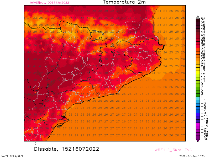 MeteoMauri (@meteomauri) on Twitter photo Dissabte 17 h. El mapa seria semblant gran part de la setmana vinent. Si això es produeix, no hi ha precedents en els darrers 100 anys a Cat d'una calor tan intensa i a l'hora, tan duradora. <a href="/eltempsTV3/">El temps</a> <a href="/meteocat/">Meteocat</a> <a href="/emergenciescat/">Protecció civil</a> <a href="/bomberscat/">Bombers</a> <a href="/accioclimatica/">Assemblea d'acció climàtica</a> Dissabte 17 h. El mapa seria semblant gran part de la setmana vinent. Si això es produeix, no hi ha precedents en els darrers 100 anys a Cat d'una calor tan intensa i a l'hora, tan duradora. <a href="/eltempsTV3/">El temps</a> <a href="/meteocat/">Meteocat</a> <a href="/emergenciescat/">Protecció civil</a> <a href="/bomberscat/">Bombers</a> <a href="/accioclimatica/">Assemblea d'acció climàtica</a>