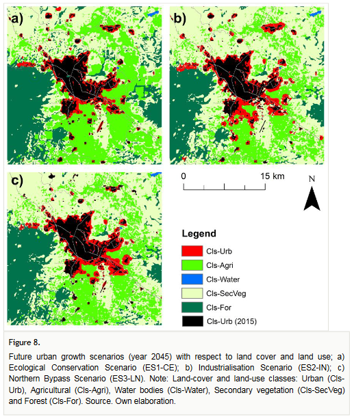 OneEcosystem's tweet image. What will future #urban growth be like? To find out, researchers used an analysis of landscape patterns and the economic quantification of #ecosystemservices in three prospective scenarios, simulated towards the horizon year 2045. See more: doi.org/10.3897/oneeco…