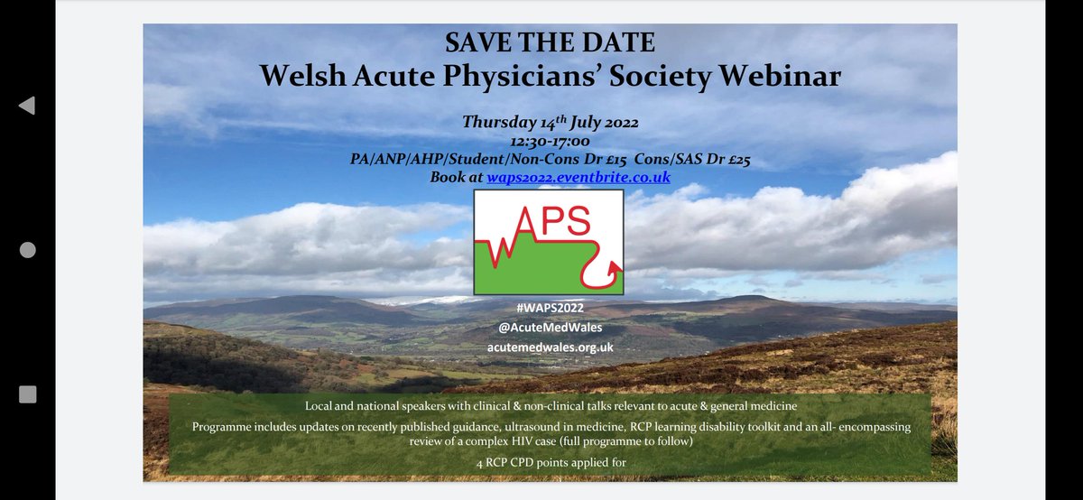 Our annual Webinar is this afternoon!! For details and to sign up (you can watch back if you can't attend live!) Click the link: waps2022.eventbrite.co.uk