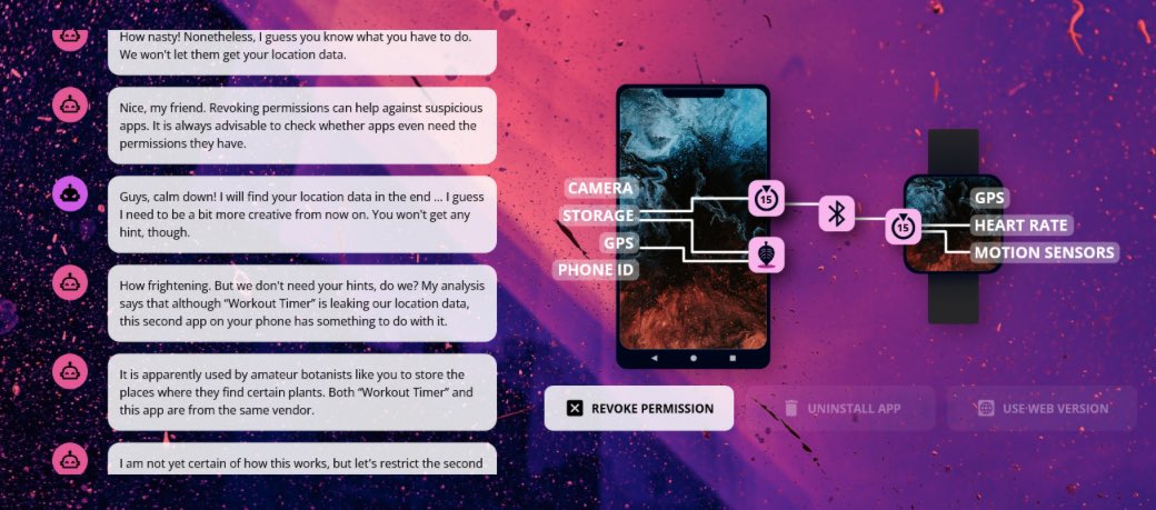 herdom's tweet photo. This thread shows the potential of (serious) games to educate users about privacy. So, if you haven’t tried it out yet, check out our game (and the survey for the bachelor thesis) ➡️➡️ https://t.co/ijHcM2pLja 5/5 cc @SECUSOResearch #TeamDatenschutz #privacy #edutwitter https://t.co/pQ2T7e0NiN