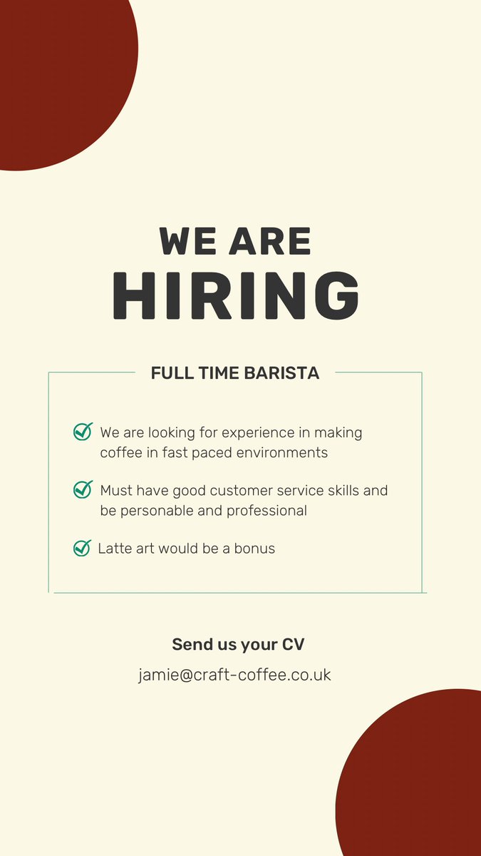 theliftcafe's tweet photo. We are expanding this summer and need new people to join the family. Coffee making experience is essential, along with a great work ethic and a good sense of humour. If you think you fit the bill please email your CV over! #theliftcafe #coffeejobs #folkestone #folkestonejobs https://t.co/K3106rbVoE