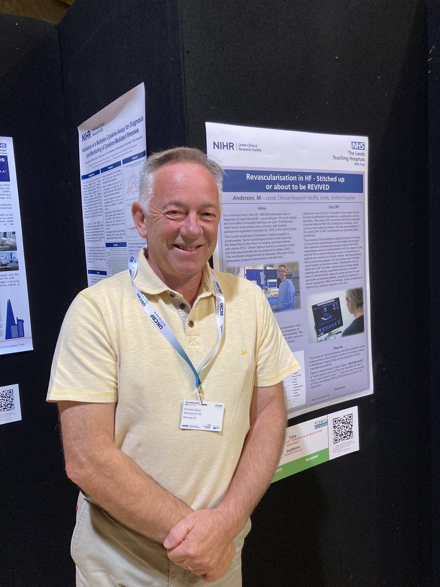 crf_leeds's tweet photo. #crfconf22 - we are here in Bournemouth , posters up and looking forward to the sessions @LeedsHospitals @LTHTResearch @LTHTBioResource  pictured is Graham our lovely PPIE representative https://t.co/rdtdYdLRDZ