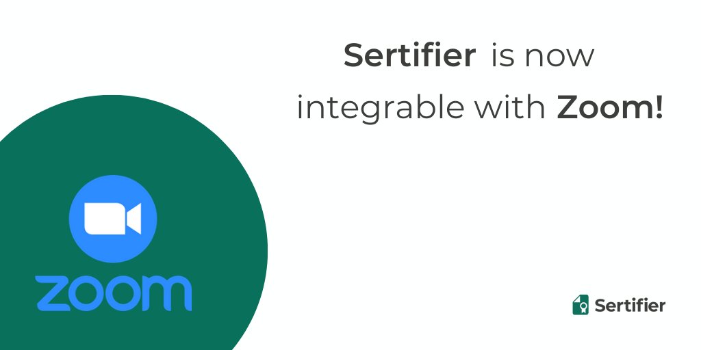 sertifier's tweet photo. You've requested it, we've delivered. Sertifier is now #integrable with #Zoom! #zoomintegration https://t.co/I0ydRZzD44