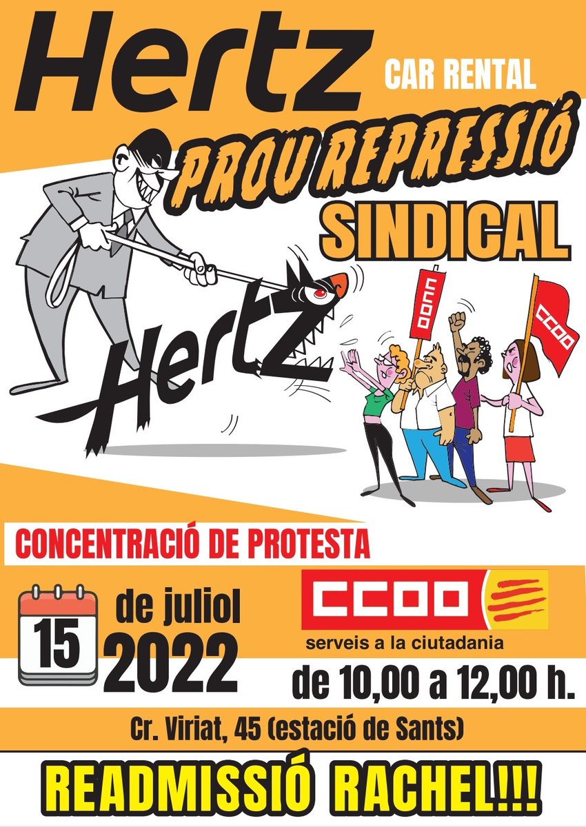 📢 Concentració demà en contra de la repressió sindical 💥