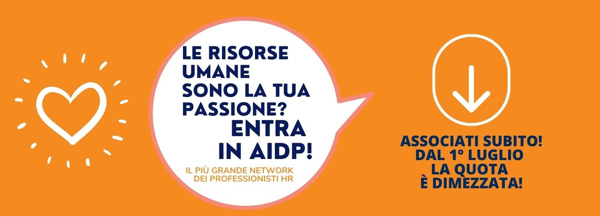 Sei un professionista HR e non sei ancora iscritto ad #AIDP?
Puoi farlo subito approfittando delle quote agevolate per i nuovi soci  aidp.it/adesioni/diven…
Scopri tutti i vantaggi di far parte del nostro network: Rassegna stampa, eventi esclusivi e tanto altro!
Ti aspettiamo!