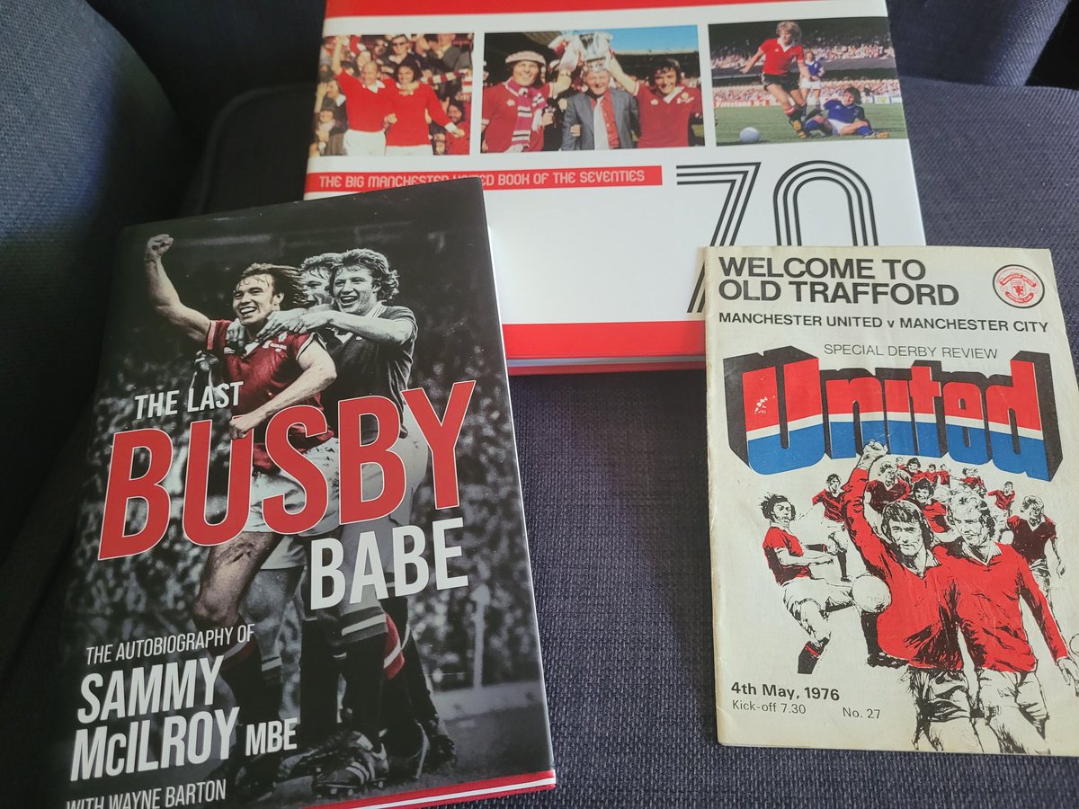 Seventies throwback going on at the moment with two wonderful & highly recommended United books - Book of the Seventies by @RoyMBE & @CarlAbbott1 - The Last Busby Babe by Sammy McIlroy & @WayneSBarton