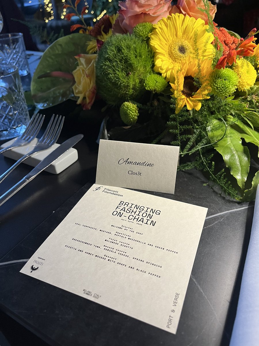 ava_sasha's tweet photo. Honored to attend « Bringing Fashion on Chain » dinner, hosted in Milano by the talented Port&amp;Verse team. @clos3t_fashion and many other ambitious entrepreneurs, designers and executives from leading fashion brands were there to meet and discuss the future of #fashion on #chain. https://t.co/ULFb3ixRS6
