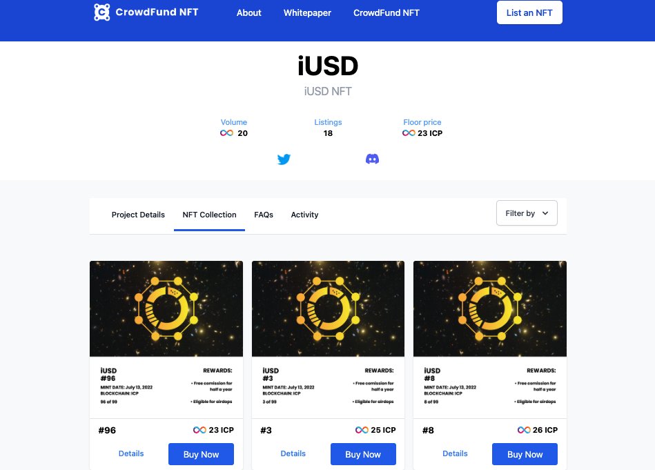 .<a href="/iusd_ic/">IC1101 iUSD</a> NFTs are now tradable on our marketplace ! ⭐️

n5eqg-pqaaa-aaaak-ab3aa-cai.ic0.app/project.html?p…