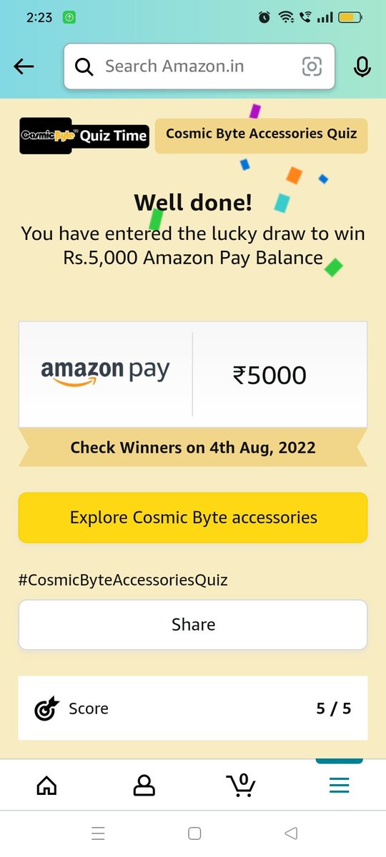 KushYad18218404's tweet image. #AmazonAnswerandWin
#CosmicByteAccessoriesQuiz