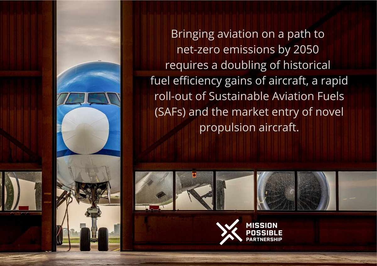 Our new #aviation sector transition strategy with the @CleanSkies4tmw Coalition reveals that annual investments of approximately $175 billion are required to fulfil aviation’s #netzero goals. Now live! missionpossiblepartnership.org/wp-content/upl… #sustainableaviation