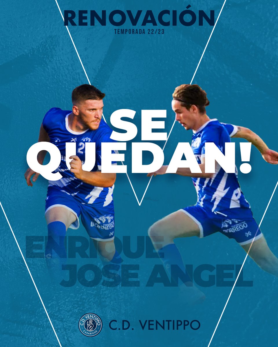 Esta temporada hemos celebrado muchos goles de Enrique y José Ángel. Todos queríais que se quedaran con nosotros y por eso tenemos que anunciaros que..... ¡¡SE QUEDAN!! 👏🏻👏🏻👏🏻

¡Enrique y José Ángel seguirán vistiendo de azul! 💙

#VamosAzules
#VentippoSomosTodos