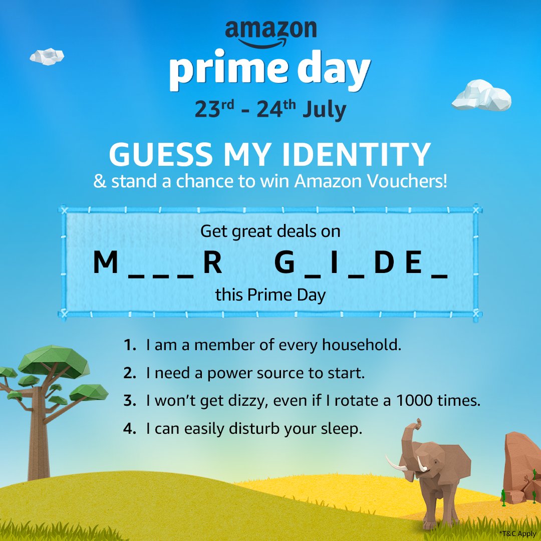 Don’t you fiddle with this riddle, because this is your chance to win Amazon vouchers worth ₹2K! Just follow the below rules: 
1. Comment the right answers below and tag us.  
2. Use the #AmazonPrimeDay and #DiscoverJoy while posting your comment.