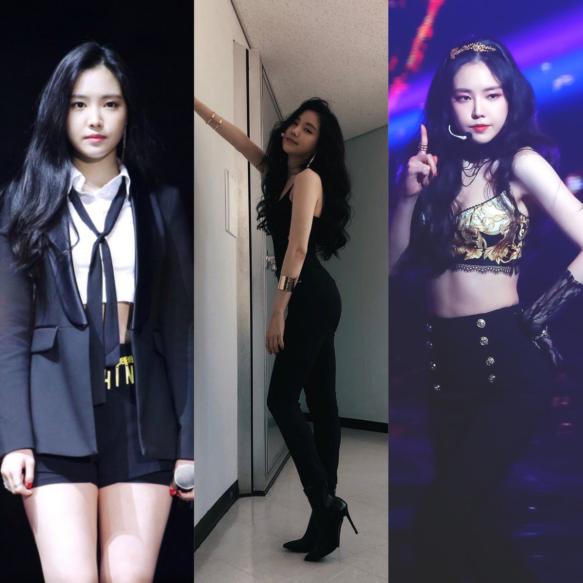 snaeunfiles's tweet photo. some of the iconic looks of naeun🖤 https://t.co/cbQSviJelp