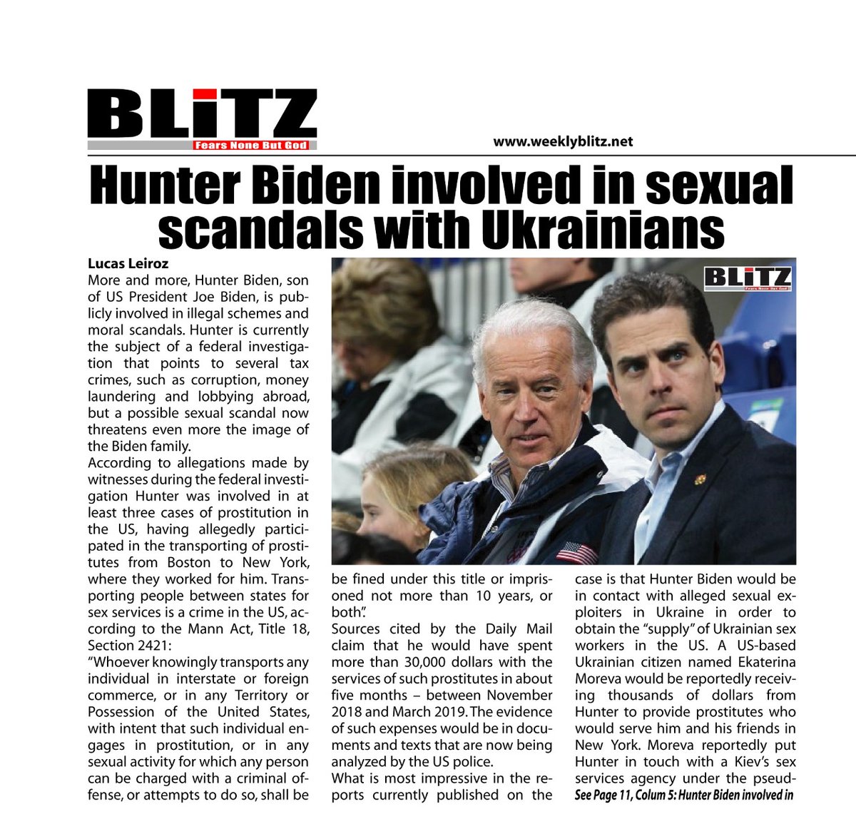 salah_shoaib's tweet image. From BLiTZ print edition
#hunterbidenicloud #HunterHack #HunterBidensLaptop #HUNTERBIDEN #HunterBideniPhone