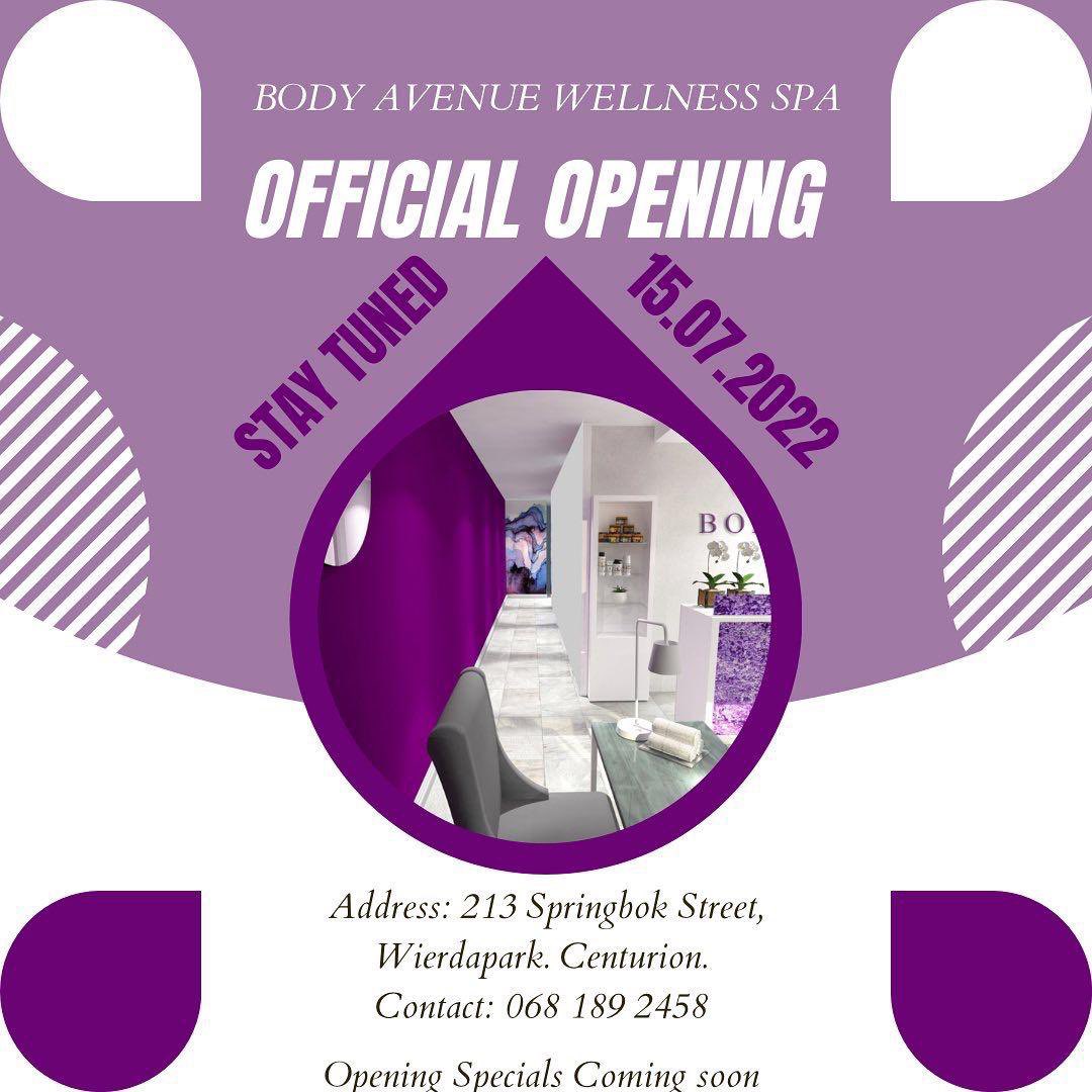 BodyAvenueSA's tweet photo. We are day away from our official opening. For bookings or inquiries : 068 189 2458 @GirlTalkZA https://t.co/sHWOvcld4r