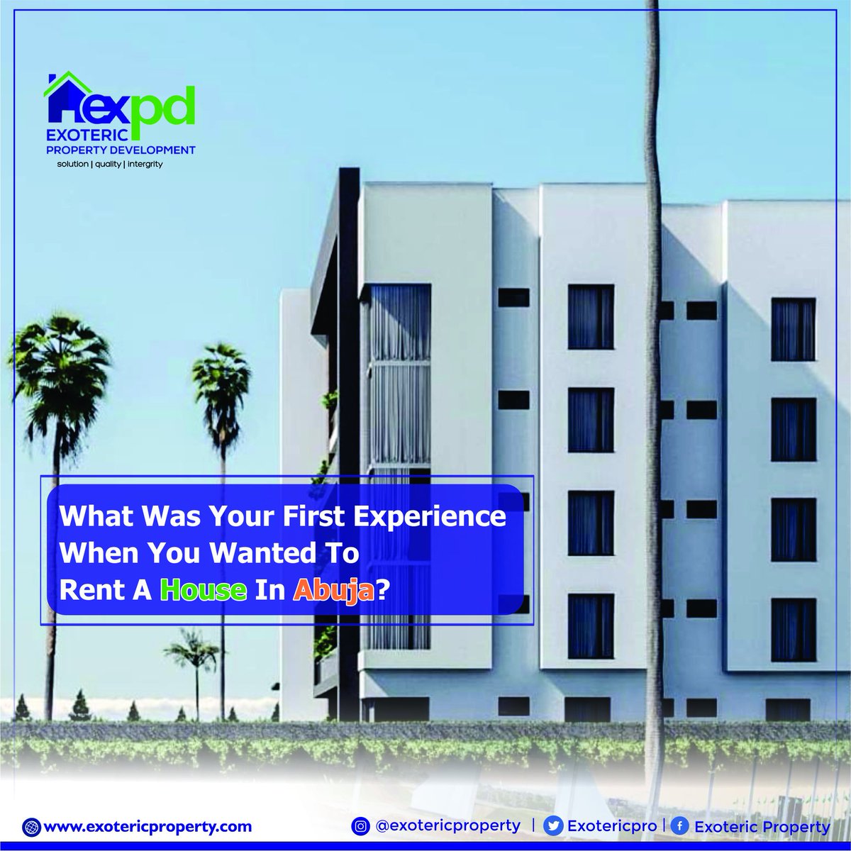 Exotericpro's tweet photo. Everyone has a story to tell when it comes to renting their first house here in Abuja. From not getting a house within their budget, so many numerous experiences.
Kindly let us know what your first experience was.
#Davidhundeyin #Tinubu #shola #Asuu #ippis https://t.co/0LWdyNG9r8
