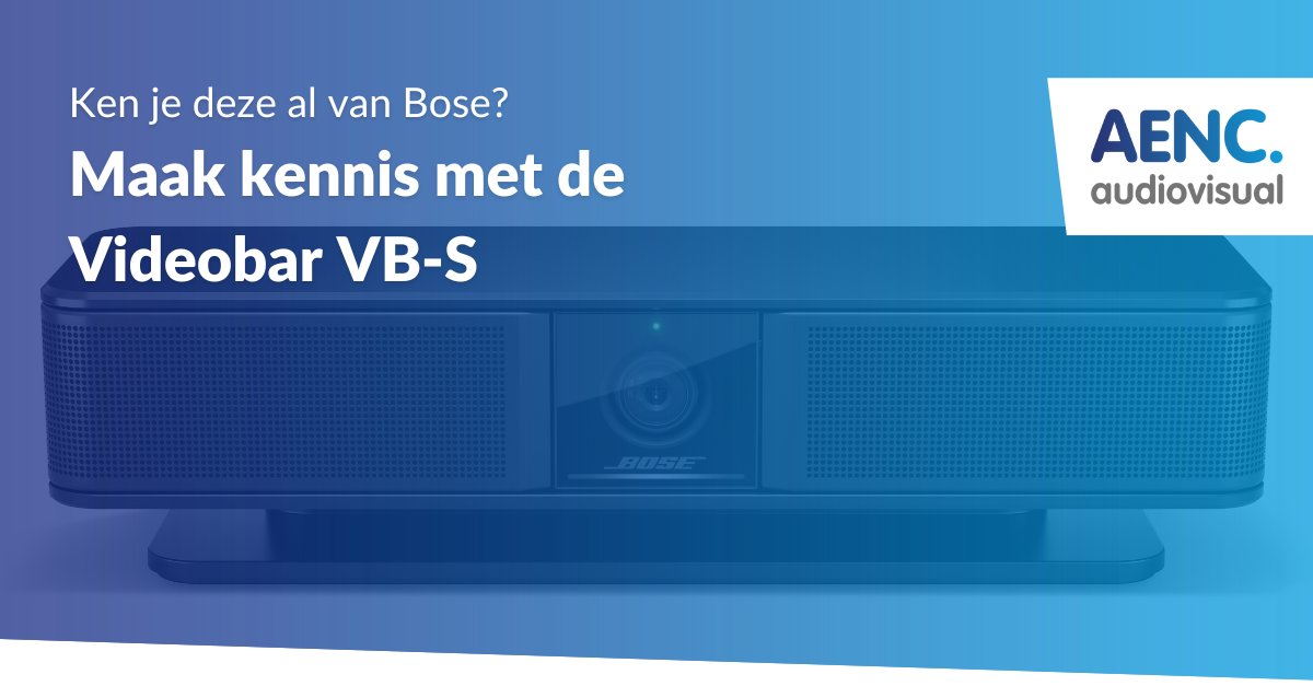 aencgroep's tweet photo. De Bose Videobar VB-S is een compact alles-in-één device voor videovergaderen. Hij maakt gebruik van een intelligente microfoontechniek die zich focust op de aanwezige stemmen in de ruimte: https://t.co/g4aMYBBT2Z
#aenc #audiovisual #hybrid #hybride #videoconferencing #avtweeps https://t.co/IL7WYfTBgj