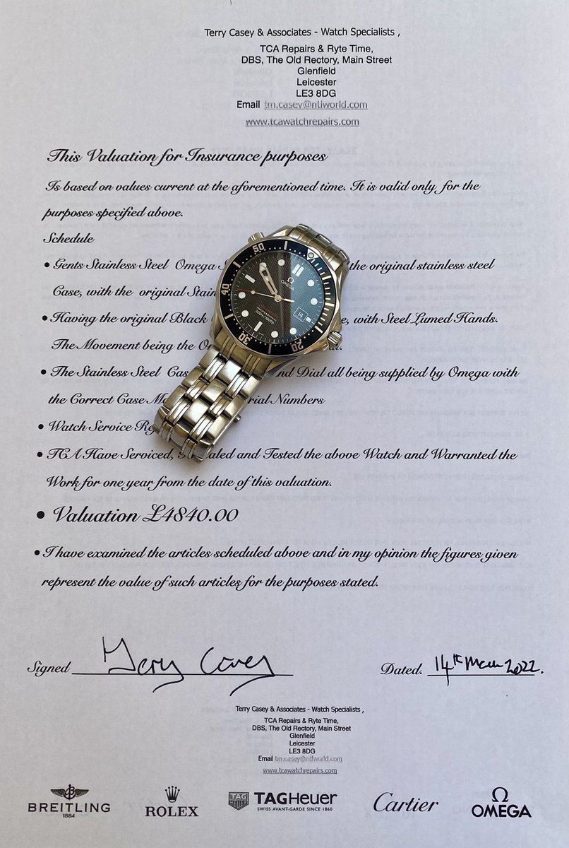 New for Old insurance certificate- this will verify that your watch is 100% genuine etc.

Quite a few of our customers find it very useful when selling their watches.

Please feel free to contact us for more information 

Do not subscribe 
Do not like
And do not recommend.