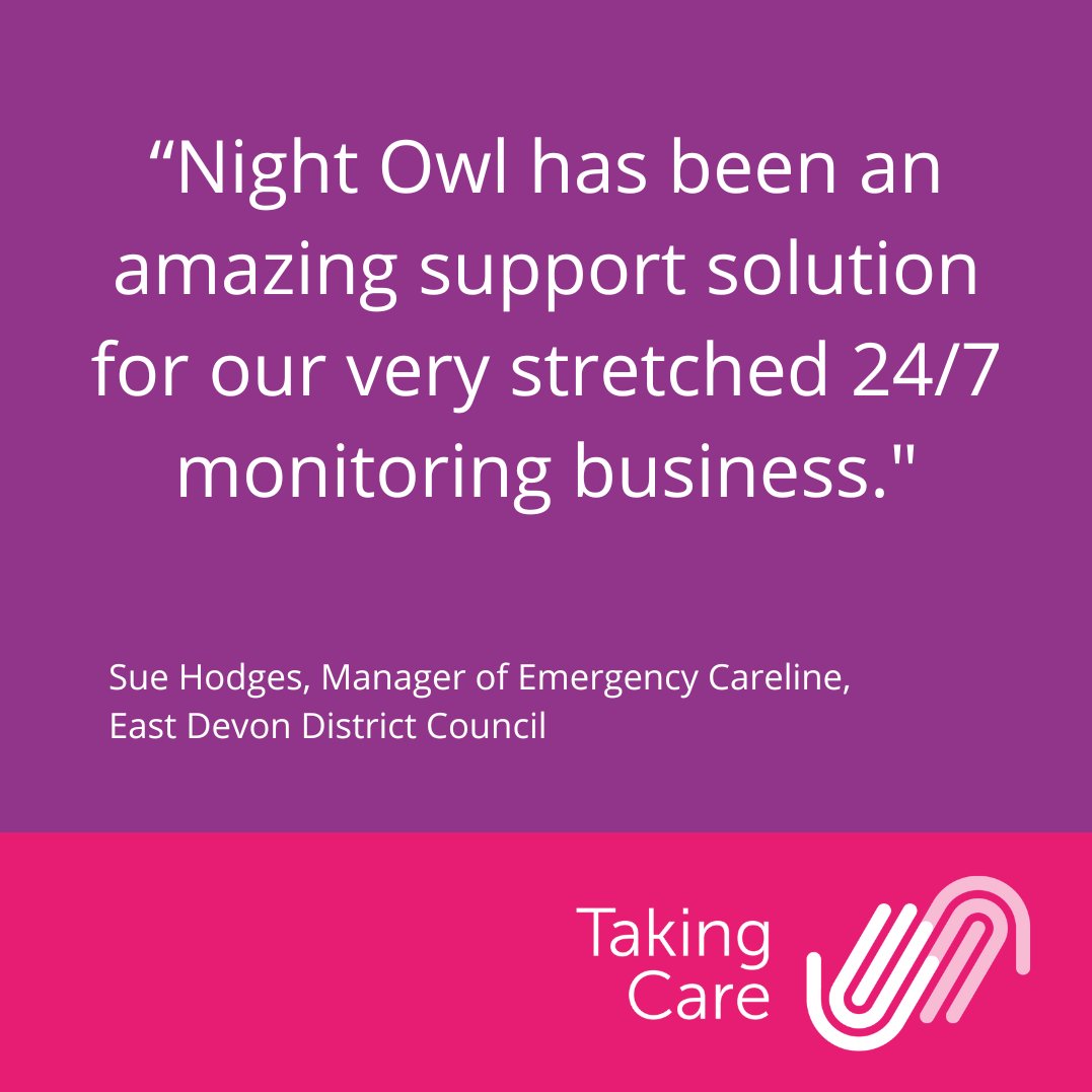 We were delighted when East Devon District Council chose our Night Owl #monitoring service. Read the full case study - taking.care/blogs/telecare… #TEC #care #eldercare #homecare