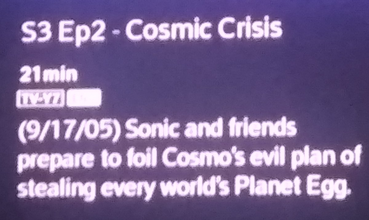 TubbsTheTubby's tweet photo. I love that my TV confused Cosmo with Dark Oak, makes it sound like Cosmo is the twist villain or something XD

#Sonic #SonicTheHedgehog #SonicX https://t.co/cEdeEMbh1b