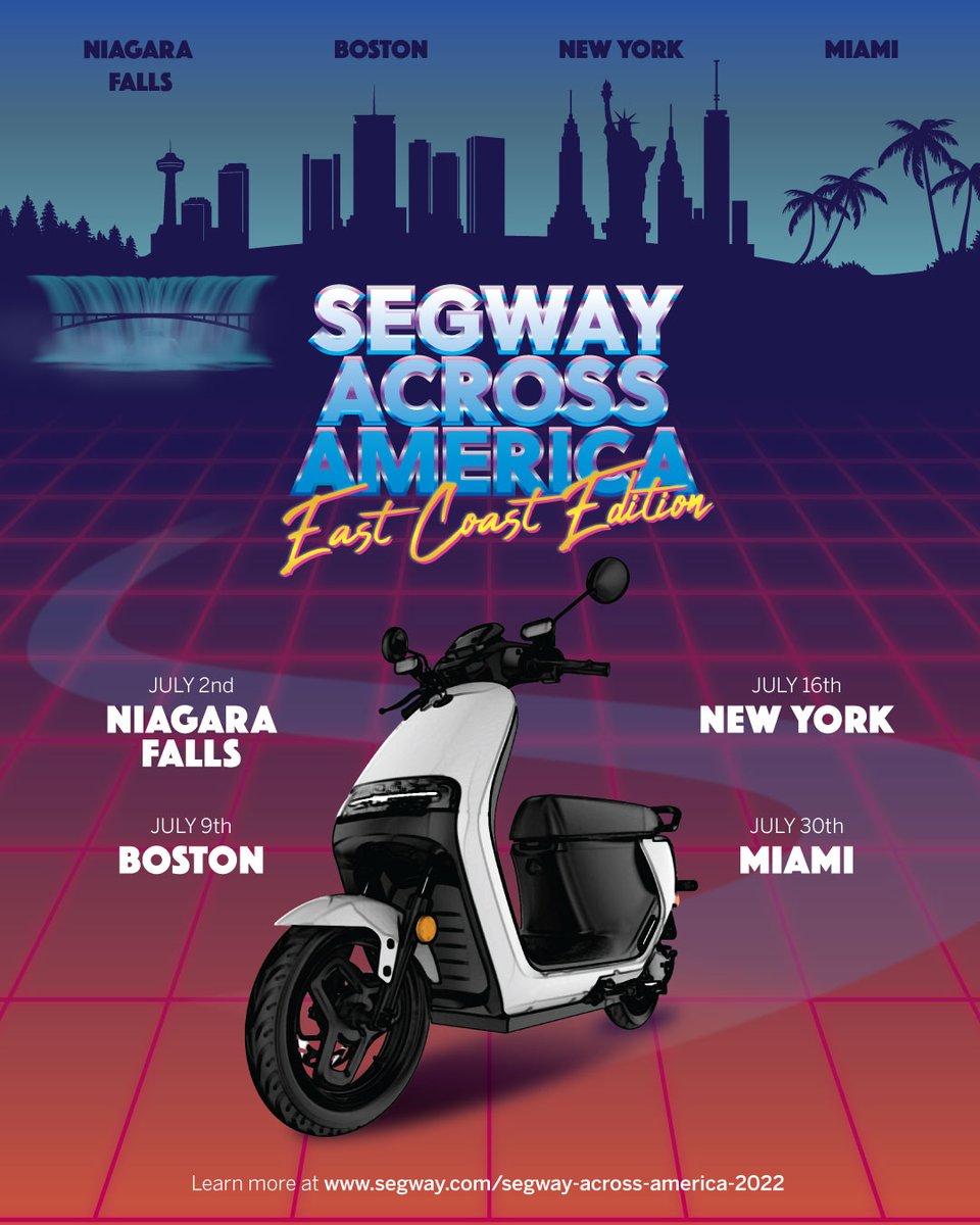 SegwayMotors's tweet photo. New York We’re coming for you! 
✖PC Richards | Brooklyn
✖590 Atlantic Ave
✖July 16th
✖1-4pm ET 
#Segway #SegwayClub #SegwayAcrossAmerica #ElectrifiedGarageTour #giveaway #F25scooter #NewYork #Brooklyn https://t.co/kqVgI3KIR0