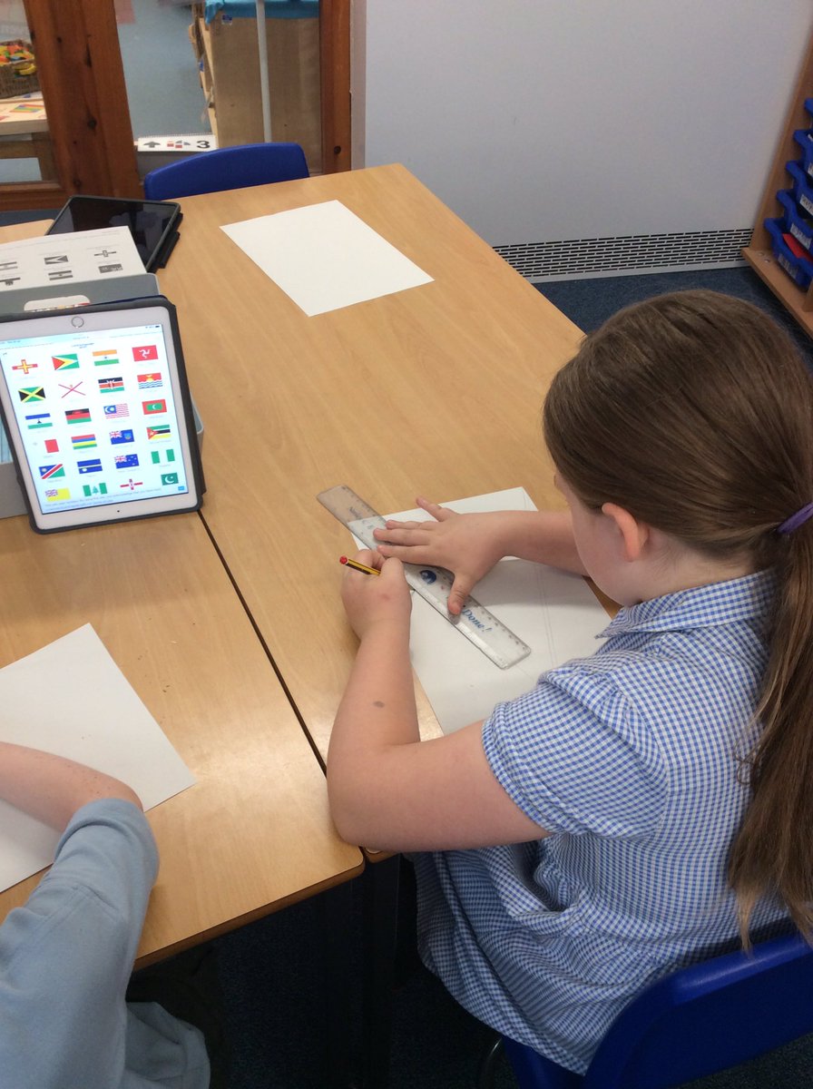 NorleyCofE's tweet photo. Class 3 are enjoying Commonwealth games maths week. The year 3’s are designing their own flags to fit the shape criteria. The year 4’s are sorting the different flags into vent diagrams to depending on the criteria they fit into. #first4maths https://t.co/BvXNri2B38