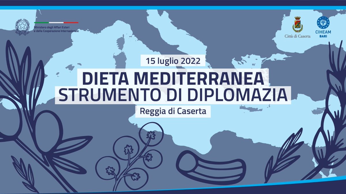 reggiadicaserta's tweet photo. 🍝 Venerdì 15 luglio alla Reggia di Caserta, Patrimonio UNESCO, si parlerà di #DietaMediterranea, Patrimonio Culturale Immateriale dell'Umanità, e diplomazia alimentare, sicurezza alimentare in Europa e nel #Mediterraneo, trasformazione tecnologica e cooperazione internazionale. https://t.co/ygeCcuoFrV