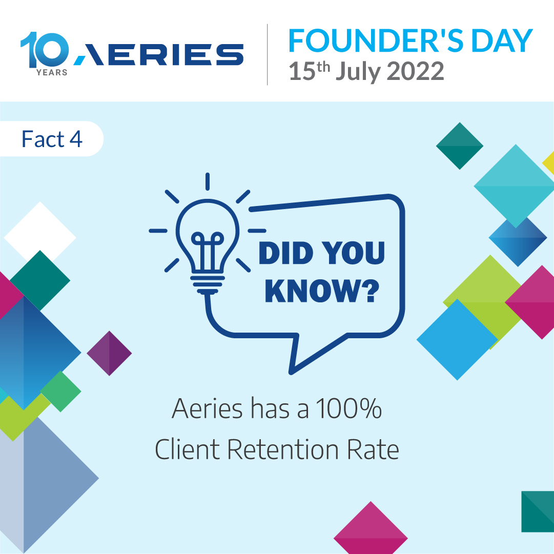 aeriestech's tweet photo. Clients are our top-most priority! We leverage industry best practices, technology &amp; subject-matter expertise to provide results. Clients are never disappointed with our services as demonstrated by our NPS &amp; CSAT scores (93 &amp; 91%respectively) #10yearsofAeries #LifeatAeries https://t.co/7xARHgSiT6