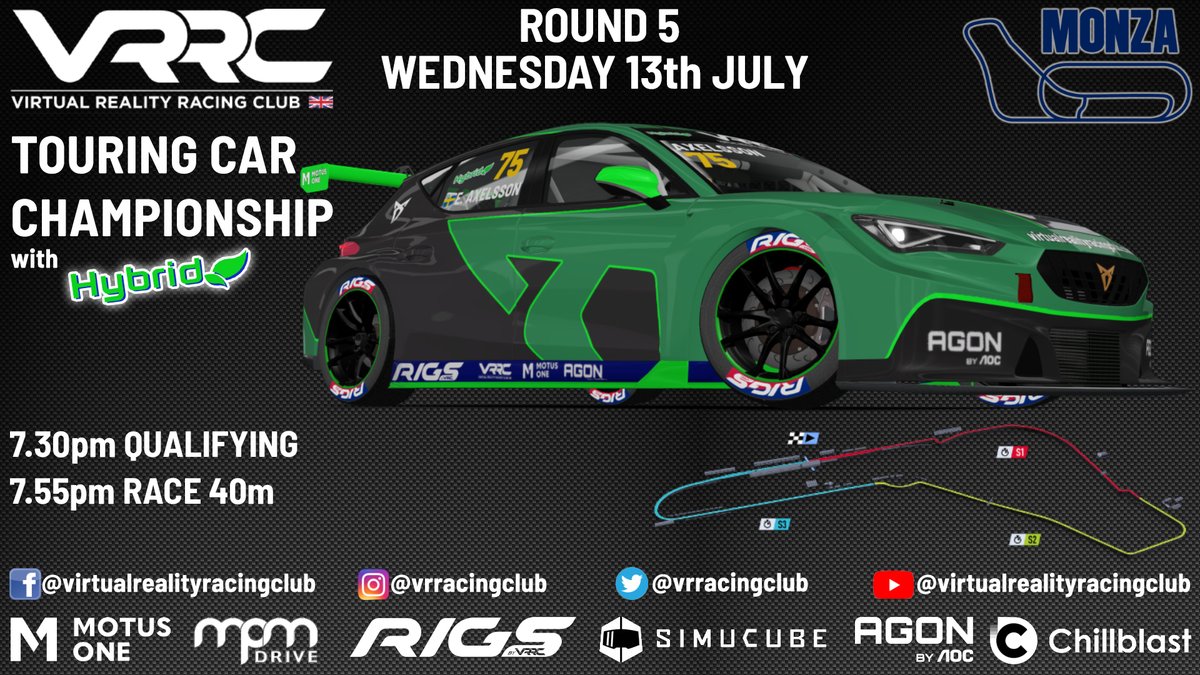 You can catch the Touring Car with Hybrid 40 minute endurance race on the link below. 

youtu.be/O58QypWaeI8?t=…

If you enjoy the race please click the LIKE button and subscribe to our YouTube channel to make sure you catch all our racing.

#esports #simracing #simracingleagues